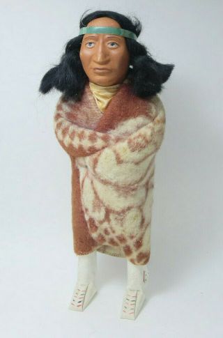 Vintage 12 " Skookum American Indian Doll With Bandana