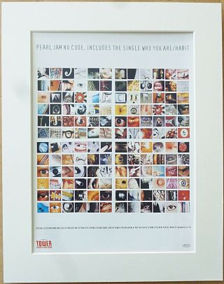 Pearl Jam No Code 1996 Music Press Poster Type Advert In Mount