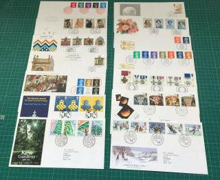 Job Lot X 14 Assorted First Day Covers Gb Qeii 1990 Vgc Fdc 427