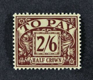 Kgv,  1924,  2s.  6d.  Purple/yellow Postage Due Value,  Sg D18,  Mm,  Cat £275.