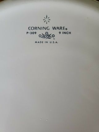 2 Vintage Corning Ware Blue Cornflower Pie Plate Baking Dish 9 