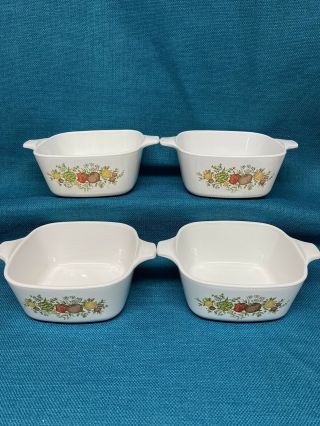 Vintage Corning Ware 4 Piece Set Of P - 43 - B Spice Of Life 2 3/4 Cup