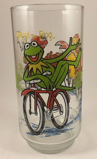 1981 The Muppets - Kermit The Frog - Cartoon Promo Glass - Great Muppet Caper