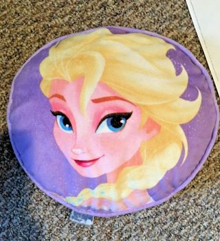 Disney Frozen Princess Elsa And Anna 12” Inch Round Pillow Plush