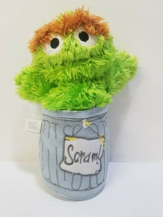 Sesame Street Oscar The Grouch 8 " Plush In Trash Can Scram Small