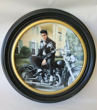 Elvis Presley King Of The Road Collectors Plate Harley Davidson Motorcycle Frame