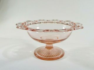 Old Colony/open Lace Pink Depression Glass Comport Hocking Glass Usa