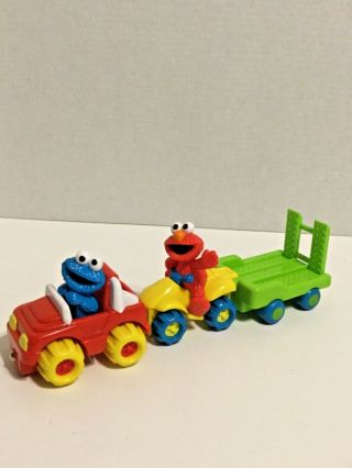 1997 Tyco Sesame Street Elmo & Cookie Monster Jeep Quad Toys Magnetic Connect