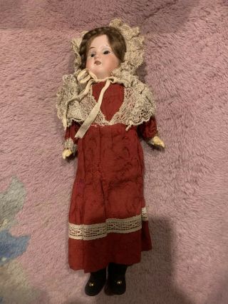 Vintage Bisque German Doll 11”tall E & S 14/0 Hard Paper Body Pressed Paper Legs