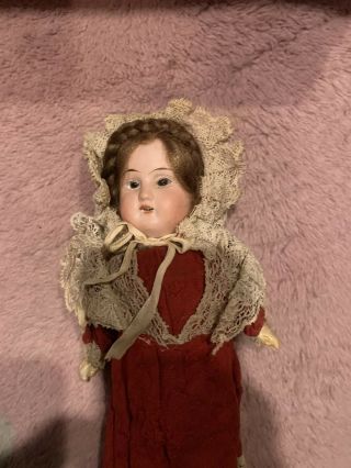 Vintage Bisque German Doll 11”tall E & S 14/0 Hard Paper Body Pressed Paper Legs 2