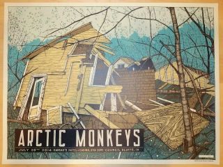 Arctic Monkeys Council Bluffs Ia 2014 Show Poster Signed & Numbered