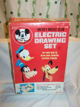 Vintage Walt Disney Mickey Mouse Club Lakeside Toys Electric Drawing Tracing Set