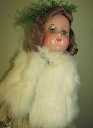 Vintage Arranbee Nancy Lee R&b 14 " Composition Doll Sleepy Eyes Fur W/hang Tag