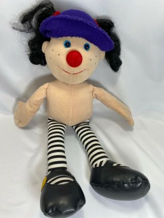 Big Comfy Couch Loonette The Clown Plush Doll 1995 Missing Dress 19 " Tall