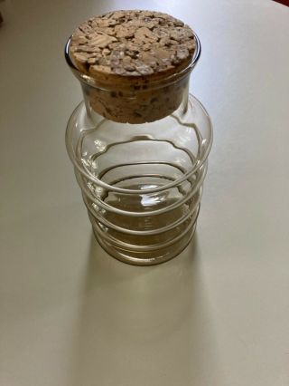Holmegaard Primula Jar With Cork Lid,  Smoke Glass Apothecary Jar Jacob Bang 7 "