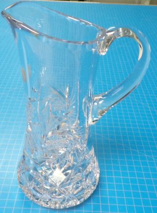 Vintage 24 Lead Crystal Pitcher Handcrafted In The German Democratic Republic