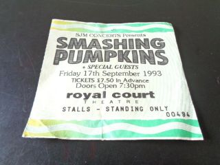 The Smashing Pumpkins Concert Ticket Royal Court Liverpool 17th September 1993