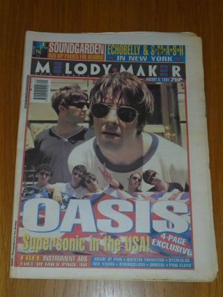 Melody Maker 1994 August 6 Oasis In Usa 4 Page Exclusive Soundgarden Echobelly