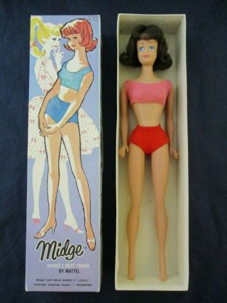 Vintage 1962 Midge - Brunette Barbie’s Best Friend By Mattel 860 Japan (827)