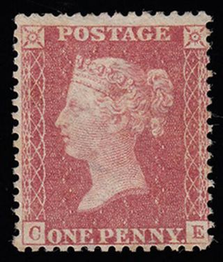 Sg40 1857 1d.  Rose - Red,  Ce,  Plate 34,  With Fine Colour.  Spec C10.