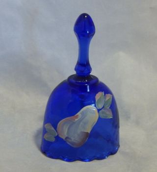 Fenton Glass 100 Years Cobalt Blue Hand Painted Bell