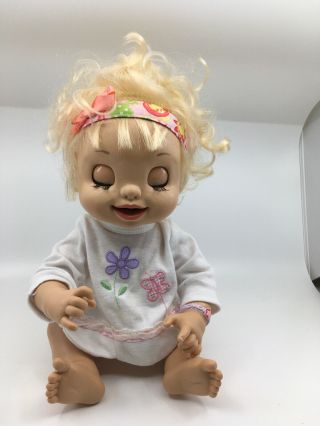 2007 Hasbro Baby Alive Learn To Potty Soft Face Talking Doll Blonde Hair