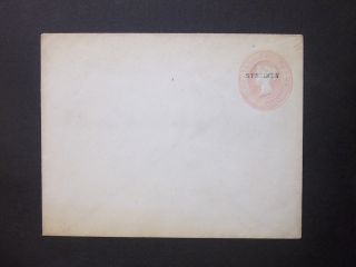 Gb Postal Stationery Qv 1d Pink " Specimen " In Black Ovpt Envelope Size H Ep26