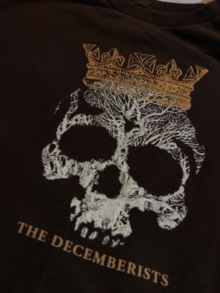 The Decemberists Medium T - Shirt,  Brown With Skull Graphic