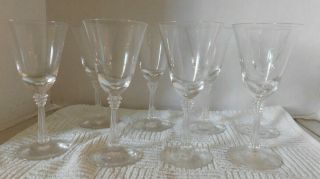 Set Of 8 Vintage Crystal 6 " Stemmed Martini / Cocktail Glasses