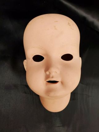 Large Antique German Bisque Doll Head Marked Dpc 161 - 14 Wig Holes Loss Of Paint