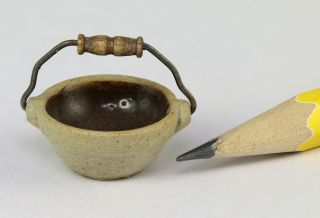 Jane Graber Handled Pottery Bowl,  1983,  Dollhouse Miniature,  Igma Artisan,  1:12