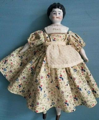 Small 8 " Antique German Hertwig China Head Doll Pet Name Ethel Outfit
