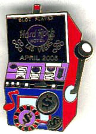 Las Vegas Hotel Hard Rock Cafe Slot Player April 2006 Large Slot Machine Pin