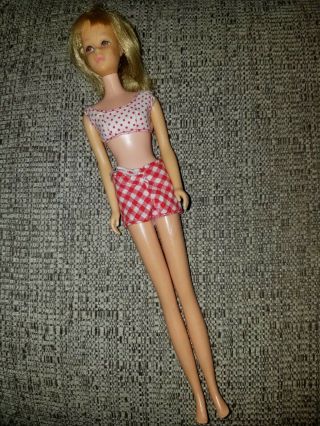Vintage 1965 Francie Blonde Straight Leg Doll In Swim Suit