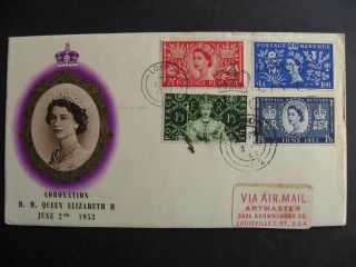 Great Britain Sc 313 - 16 June 2 1953 Coronation Fdc First Day Cover Addressed