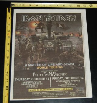 Iron Maiden Matter Life Death 2006 Tour Nassau Coliseum Village Voice Concert Ad