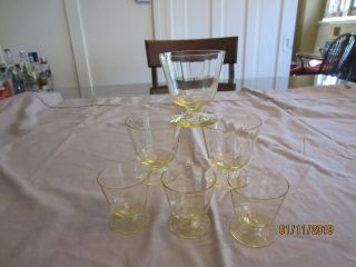Elegant Set Of 6 Antique Depression Glass Footed Sherbet/dessert Cups