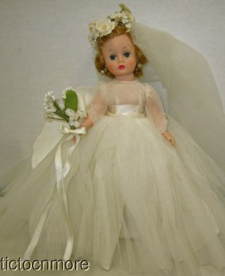 Vintage Madame Alexander Cissette Doll Wedding Dress Bride Blonde Hi Heel Feet