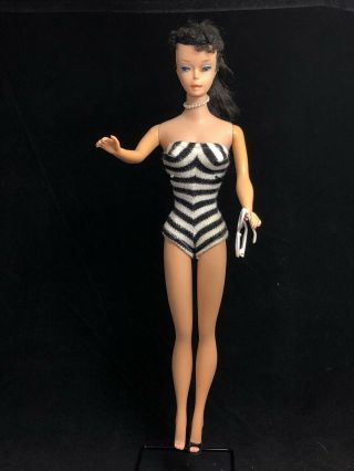 Vintage Ponytail Barbie Doll & Zebra Swimsuit,  Sunglasses & Shoes