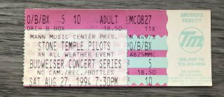 1994 Stone Temple Pilots Concert Ticket Stub Scott Weiland Philadelphia 8/27/94