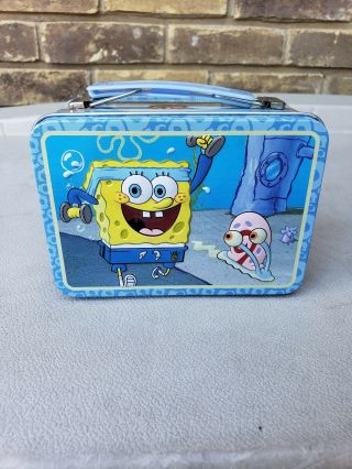 2005 Viacom Spongebob Squarepants Patrick & Gary Small Metal Lunch Box Tin