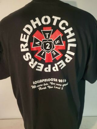 2016 Lollapalooza T Shirt,  Red Hot Chili Peppers,  Sz Xl,  Local 2