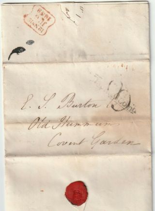 1838 Tp Clapham Common Pmk Letter To Old Hummums (coffee House) Covent Garden