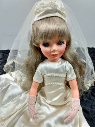 Vintage Italian Furga Alta Moda Bride Fashion Doll 17 " Simona Italy