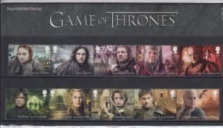 Gb 2018 Game Of Thrones Presentation Pack No.  551 Includes Miniature Sheet