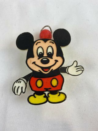 Vintage Toybox Mickey Mouse Disney Pull String Cord Flapping Arms Toy Necklace
