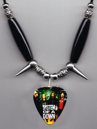 System Of A Down Soad Band Photo Guitar Pick Necklace