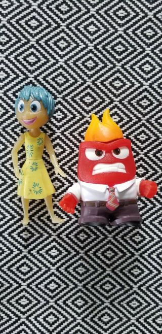 Disney/pixar Inside Out 2 Piece Figure Toy Set - Anger & Joy Cake Toppers