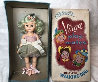7” Vintage Virga Doll “rare Green Ballerina” Ballet All Lolly Pop W/box