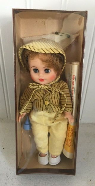 Vintage 50s 8 " Baby Ginger Doll By Cosmopolitan W/ Box Paper Kelloggs